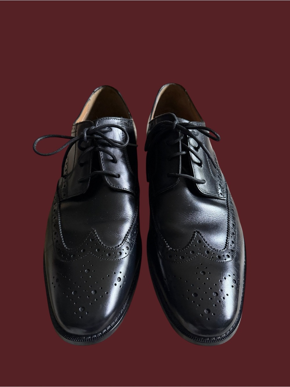 Florsheim Men's Black Leather Wingtip Oxford Dress Shoes 13D Dapper Gentlemen